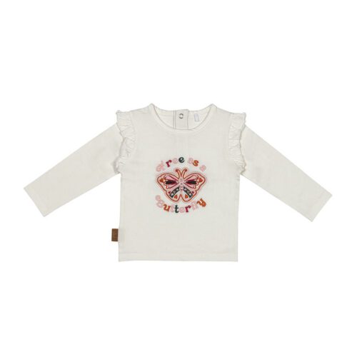 Flowerpower Shirt Vlinder | Gebroken wit